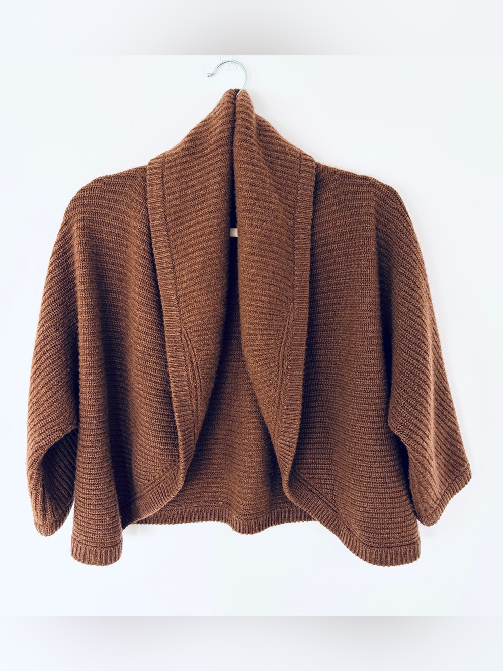 LG Cashmere by Chow Vintage Cozy Shawl Collar Open-Front Bolero Sweater - Large
